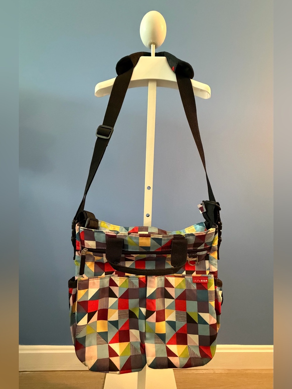 Skip Hop Duo Signature Prism Multicolor Geometric Crossbody Diaper Bag